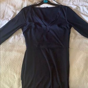 Navy Sleeved Cocktail Dress